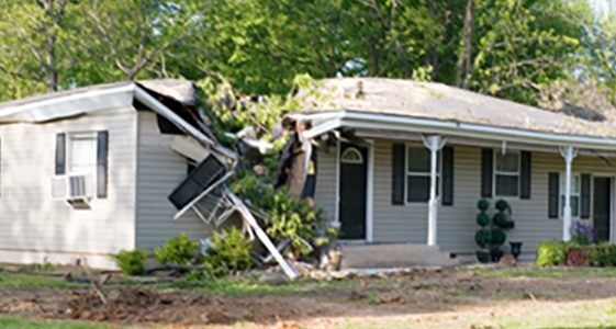 House damaged by storm